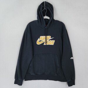 Jordan Sweater Mens Medium Black Hoodie Flight MVP Jumpman Fleece Pullover Nike